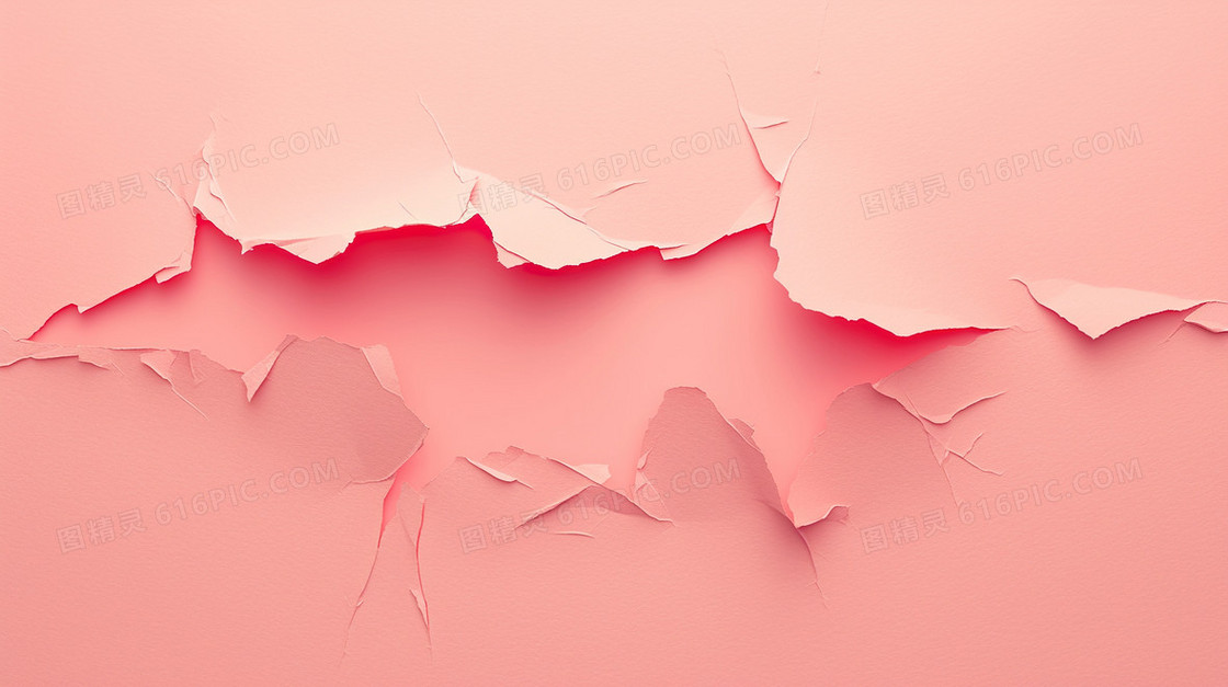 粉色纸张撕纸风背景