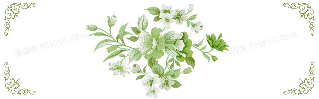 中国风花纹花草牡丹背景banner