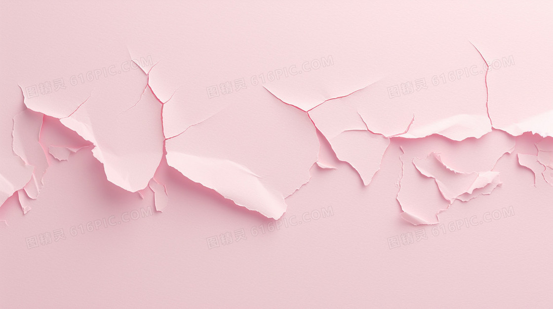 粉色纸张撕纸风背景