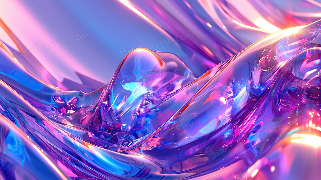 渐变 紫色渐变 酸性 反光 肌理 朋克风 流体 液态 液体 镭射 AI AI背景 数字艺术