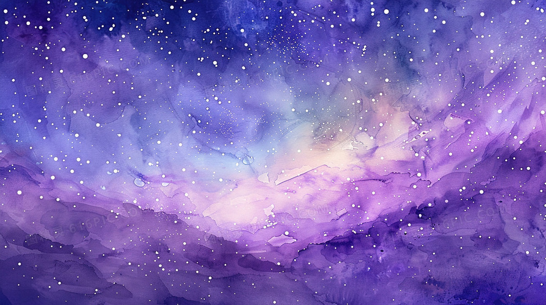 紫色水彩星云纹理简约背景