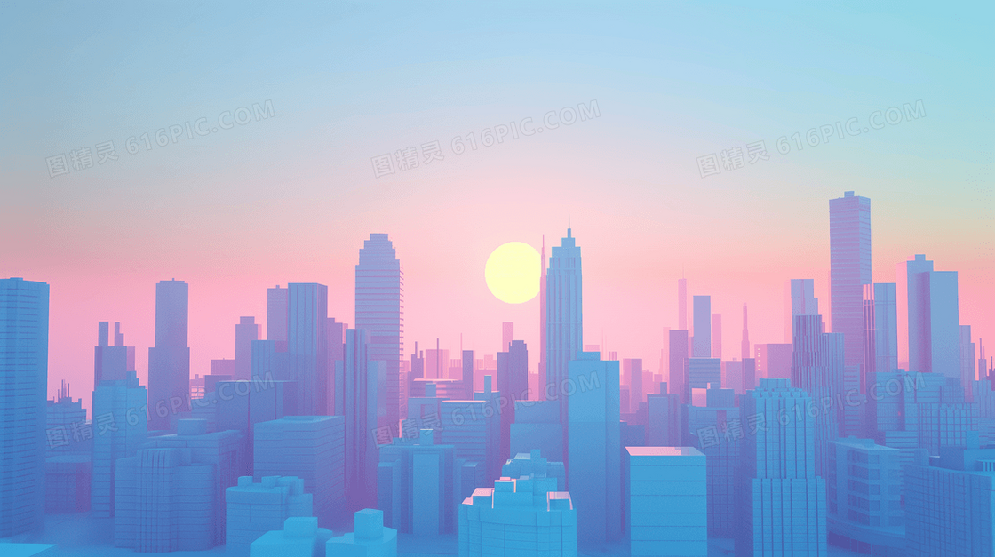 大气立体城市背景