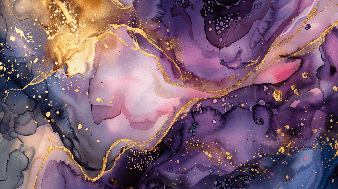 简约鎏金抽象水彩背景背景图片下载_2912x1632像素JPG格式_编号