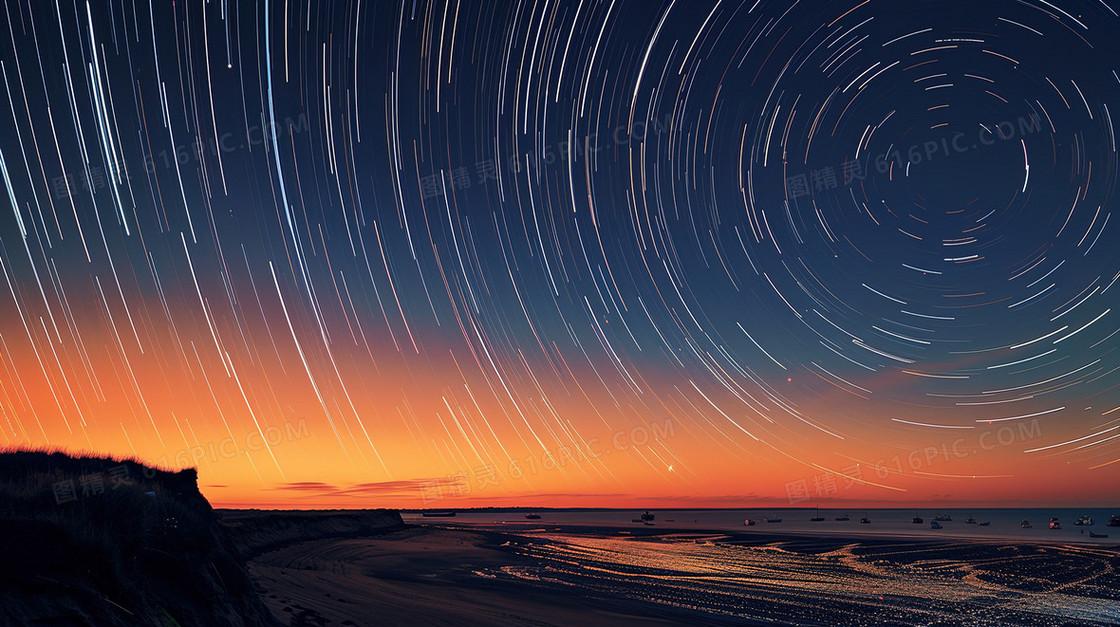 夜空的动感星迹背景