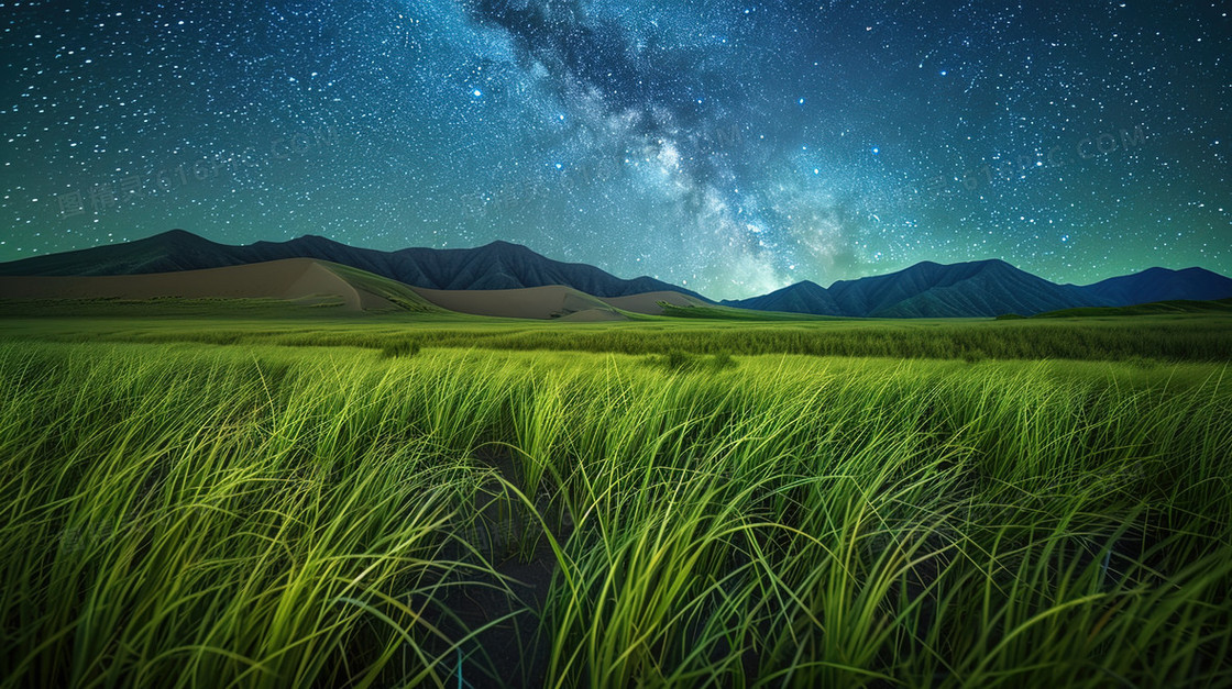 草原银河星空背景