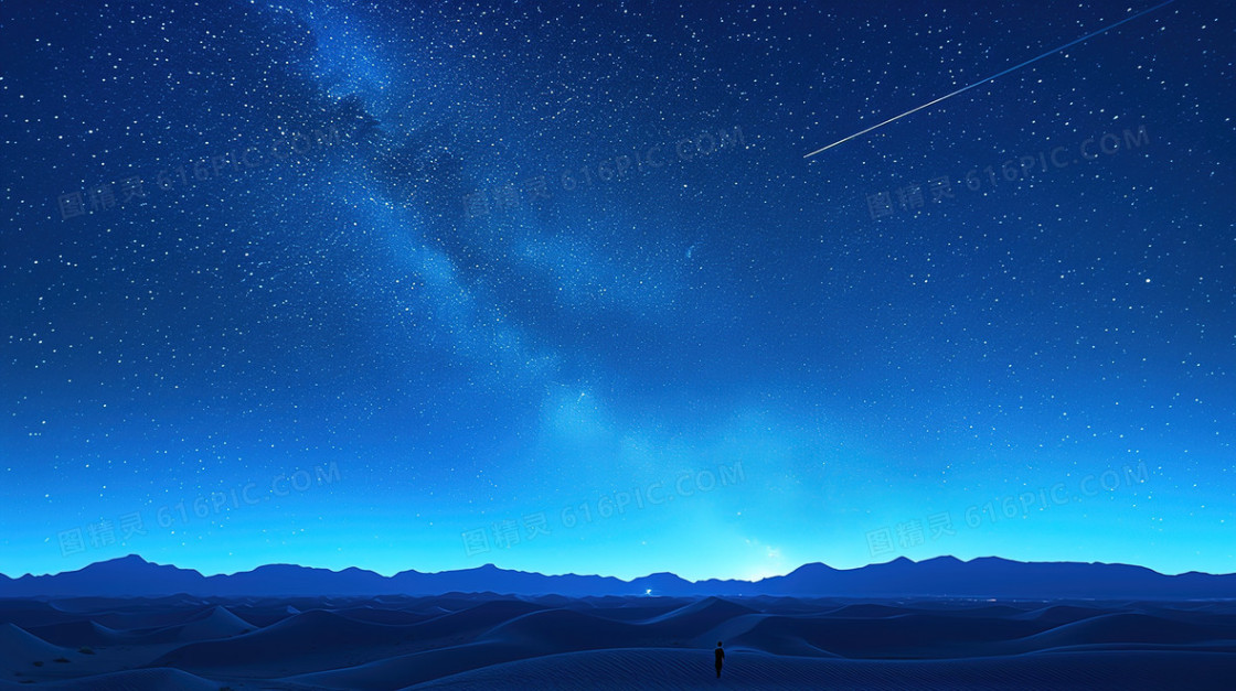 蓝色夜晚星空背景