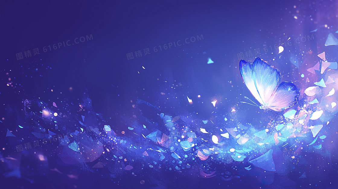 紫色梦幻蝴蝶文艺背景