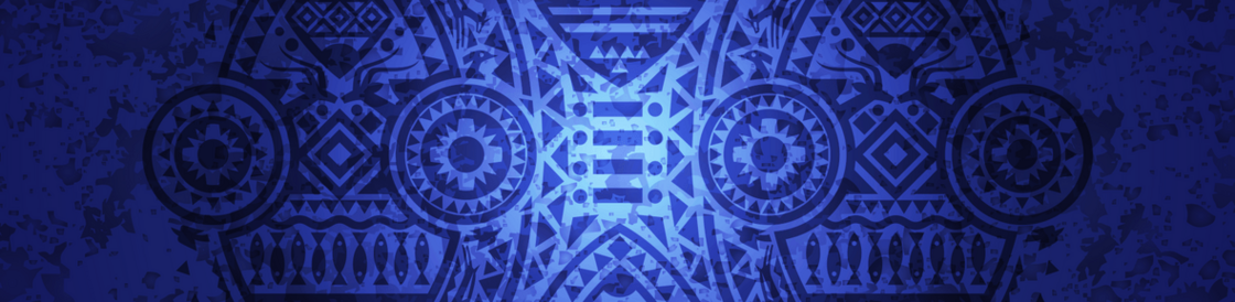 蓝色民族风花纹banner