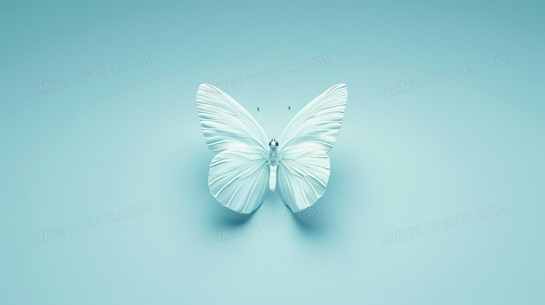 蓝色简约飞舞的蝴蝶背景