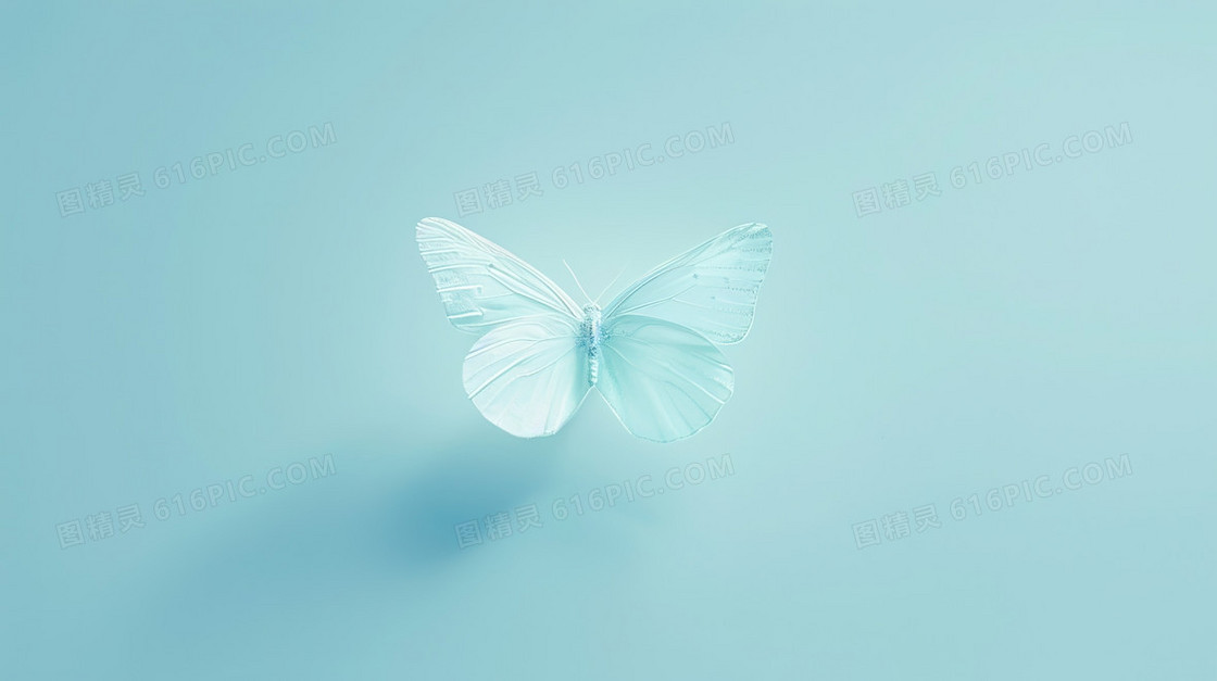 蓝色简约飞舞的蝴蝶背景