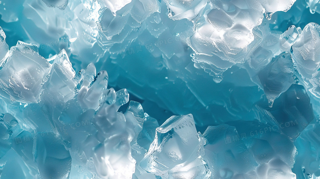 蓝色冰块简约纹理质感背景