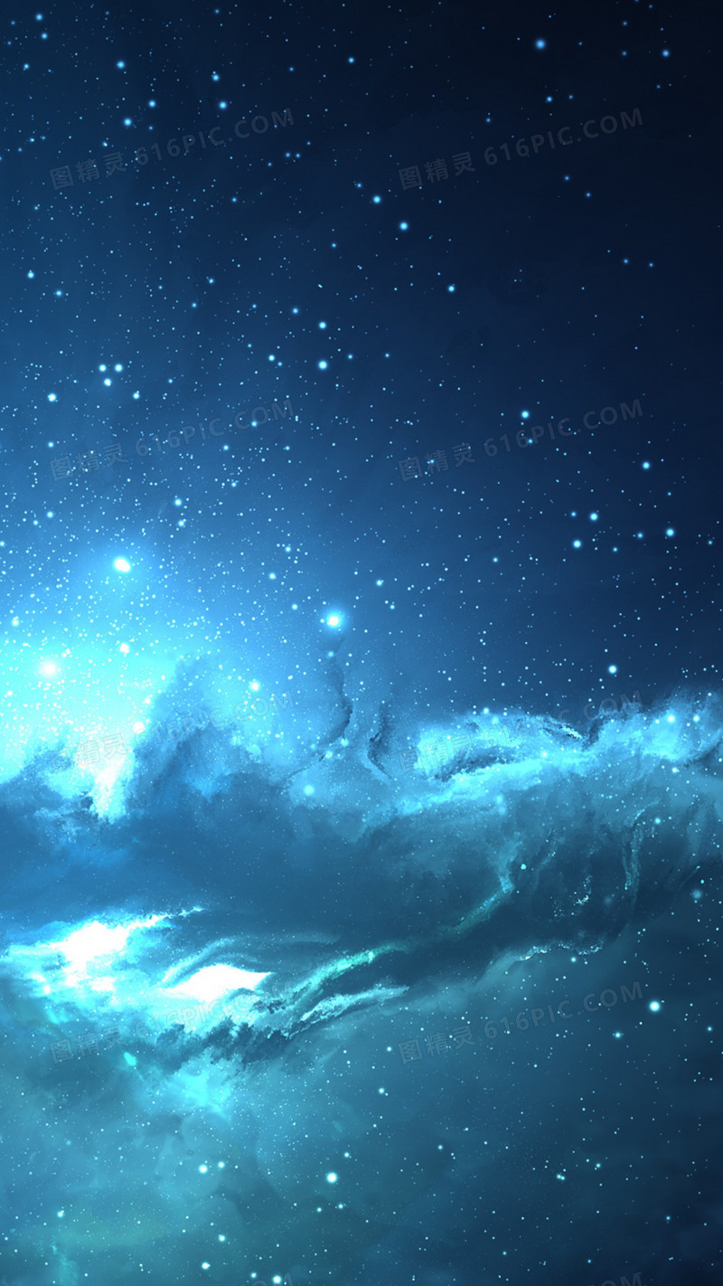 蓝色梦幻星空背景