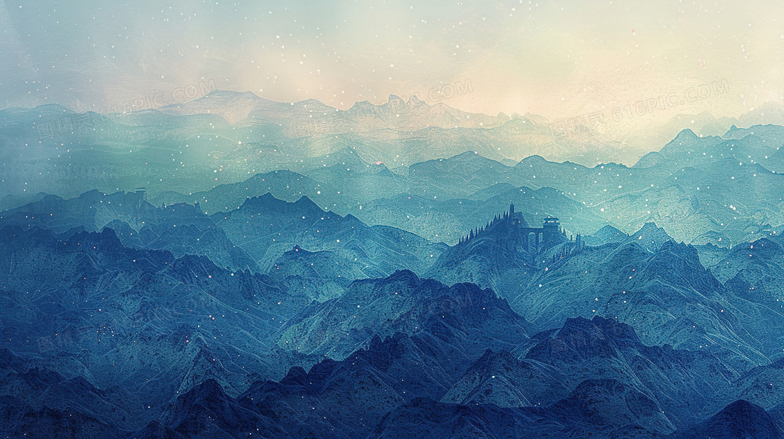 起伏远山中国风纹理背景