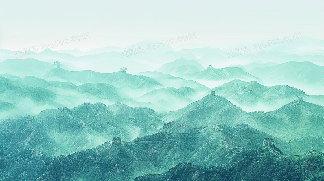 起伏远山中国风纹理背景