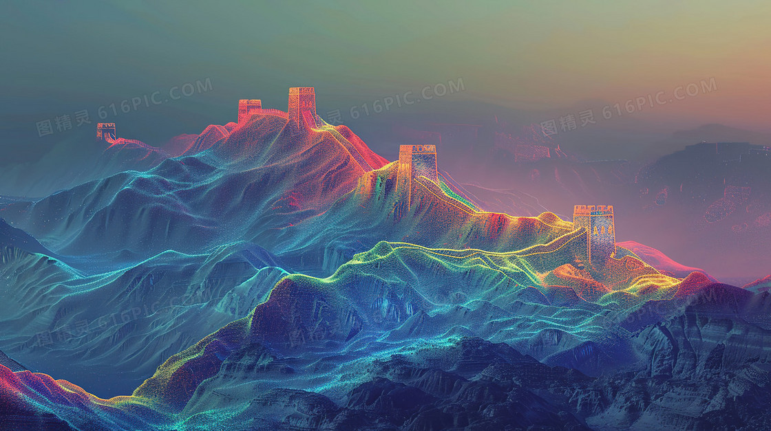 起伏远山中国风纹理背景