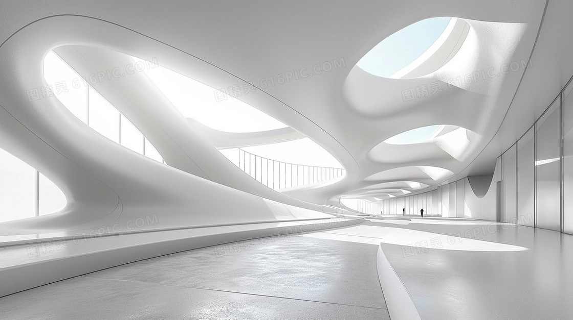 灰色未来感空间线条建筑背景
