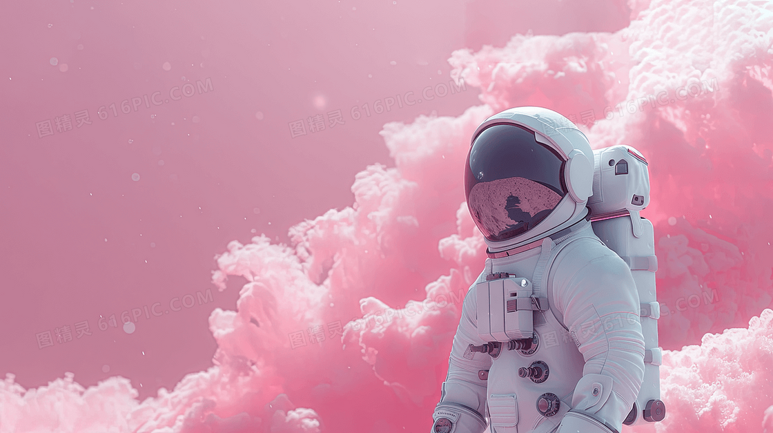 简约科技太空宇航员3d背景