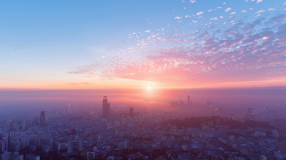 城市自然风景日出风景背景