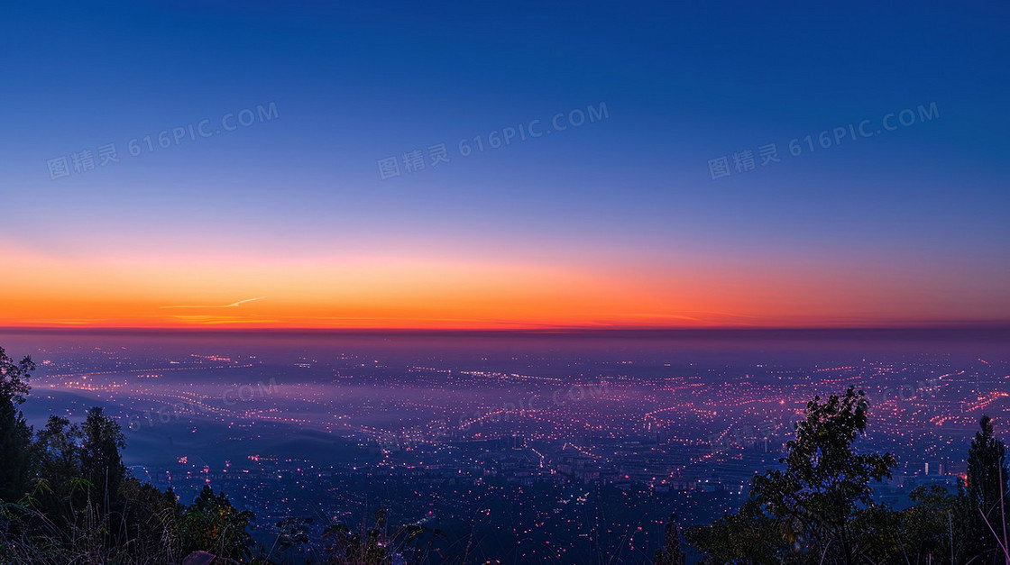 城市自然风景日出风景背景