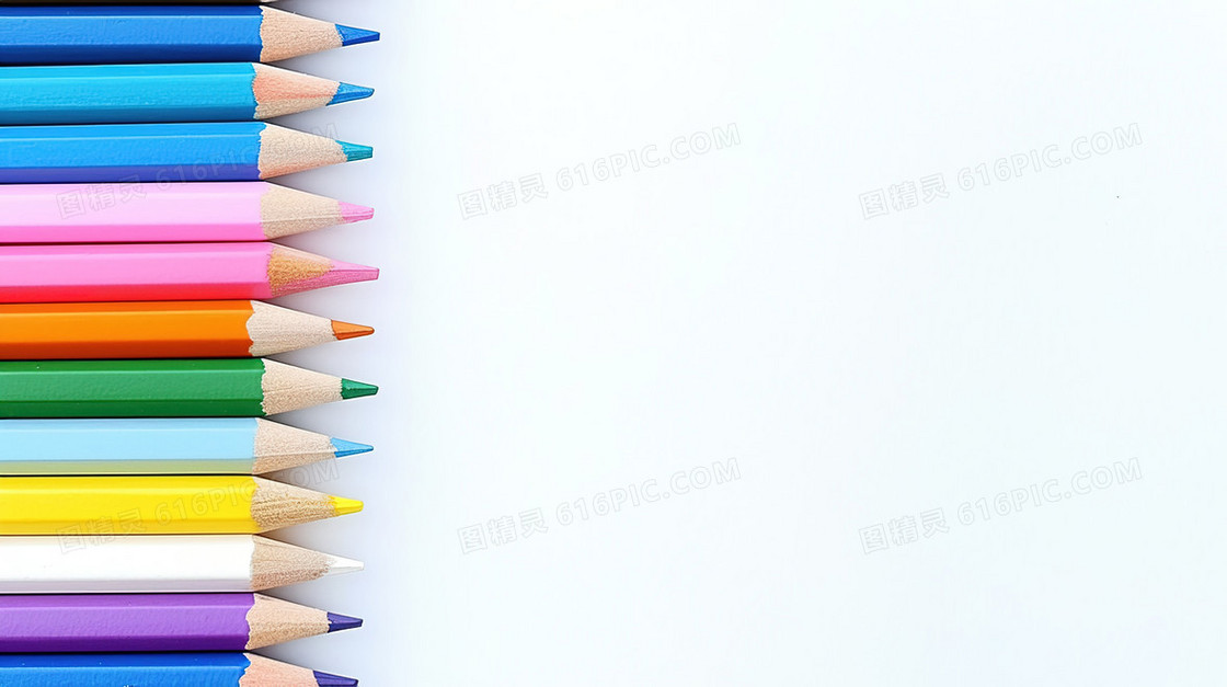 彩色铅笔文具简约背景