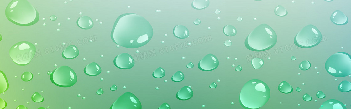 水晶绿透明水滴背景