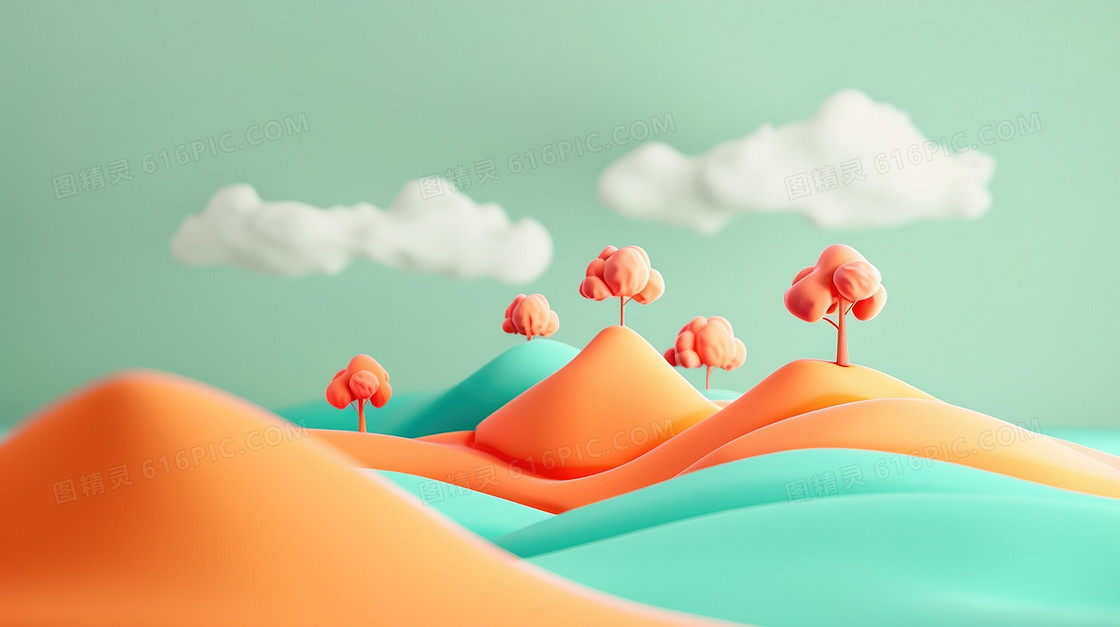 橙色秋季起伏简约背景