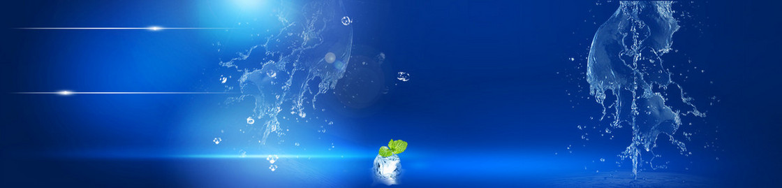 化妆品护肤品面膜水珠树叶冰块炫酷背景banner