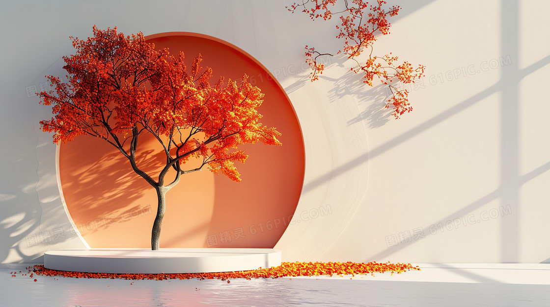 3D金黄大树背景
