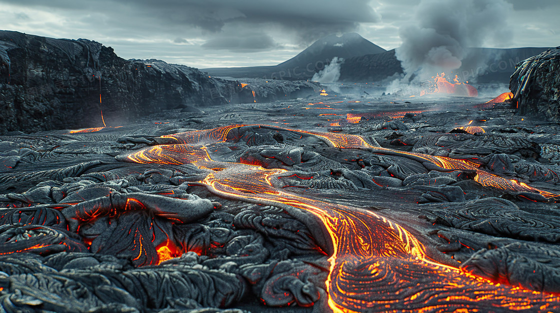 黑色火山岩石背景