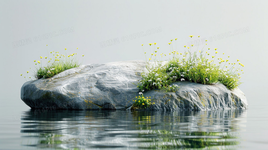 简约石头展台背景