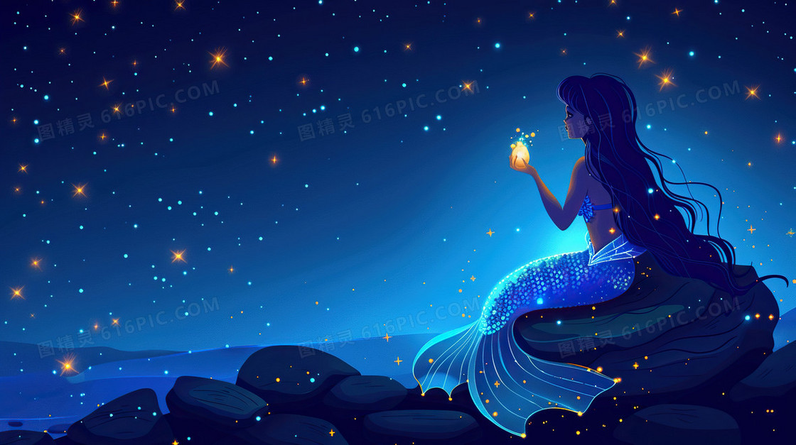 卡通梦幻美人鱼背景