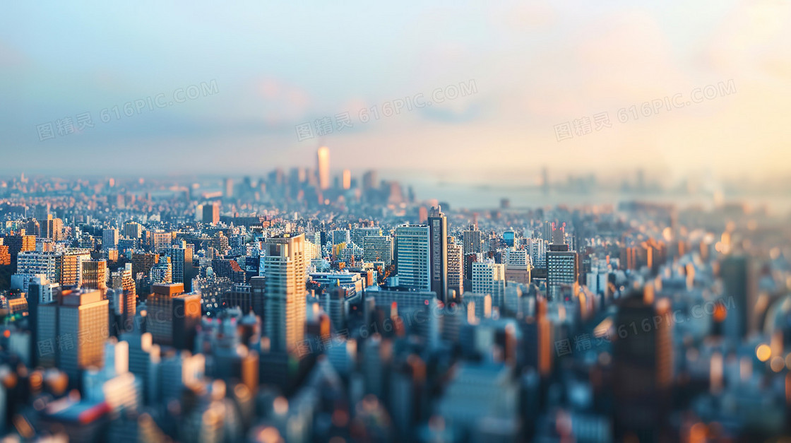 3D动画风格城市全景背景素材