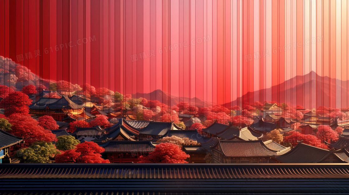 简约浮雕3D效果建筑群