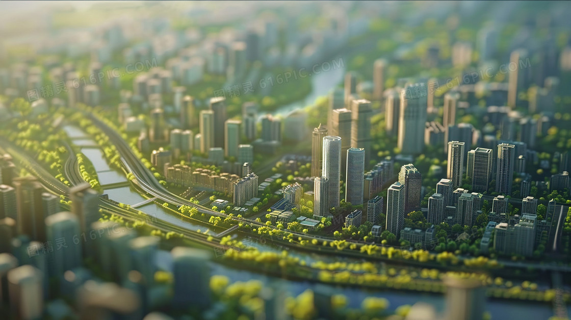 3D动画风格城市全景背景素材