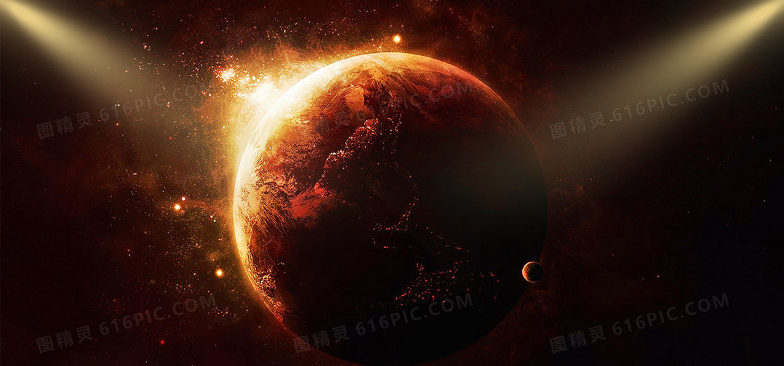 科技商务黄色banner背景