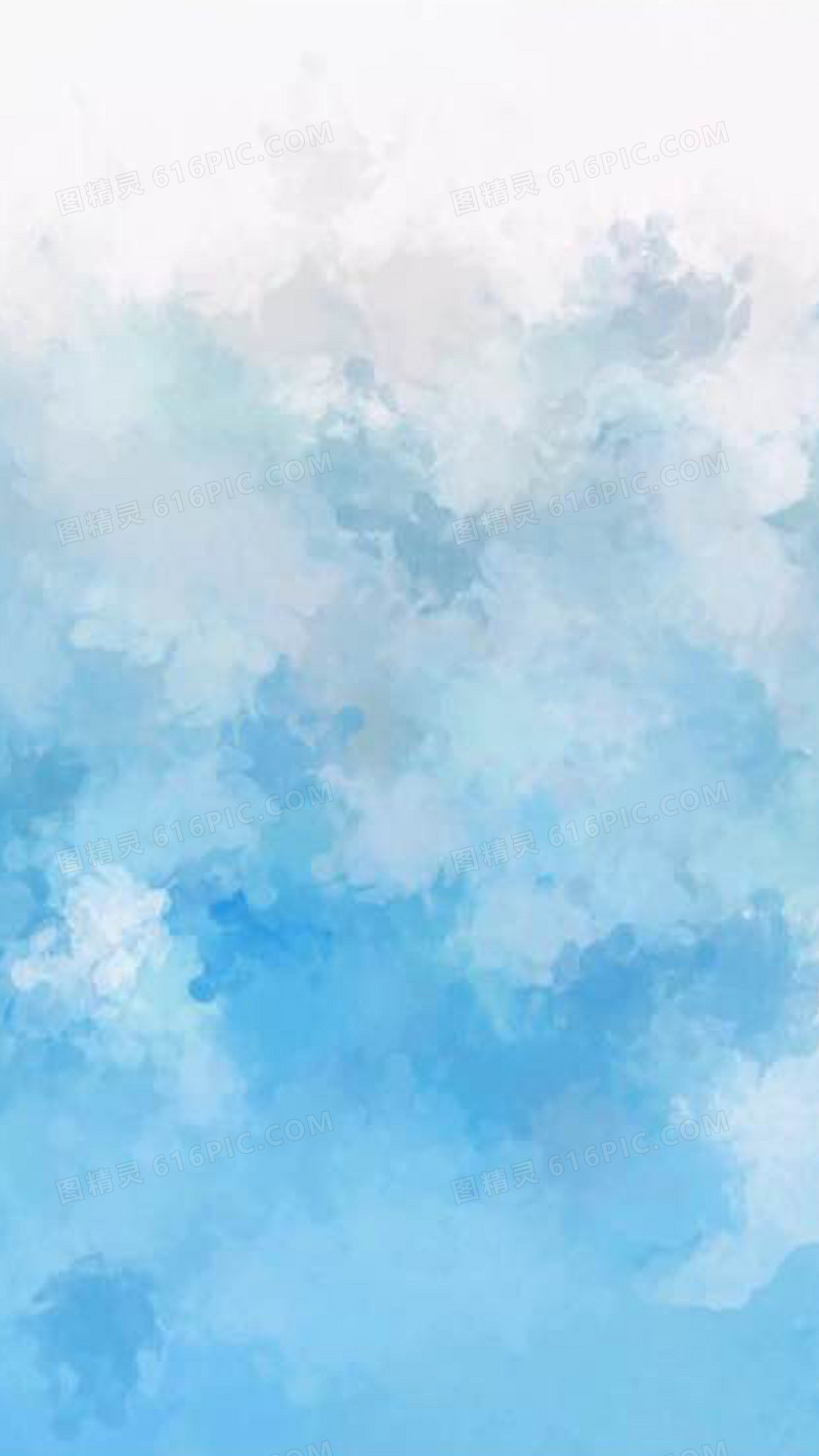 蓝色天空白色云彩H5背景