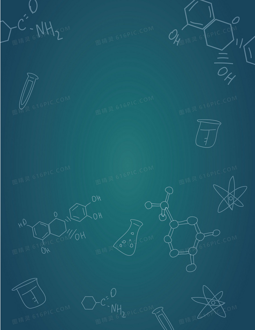 矢量生物化学手绘卡通背景