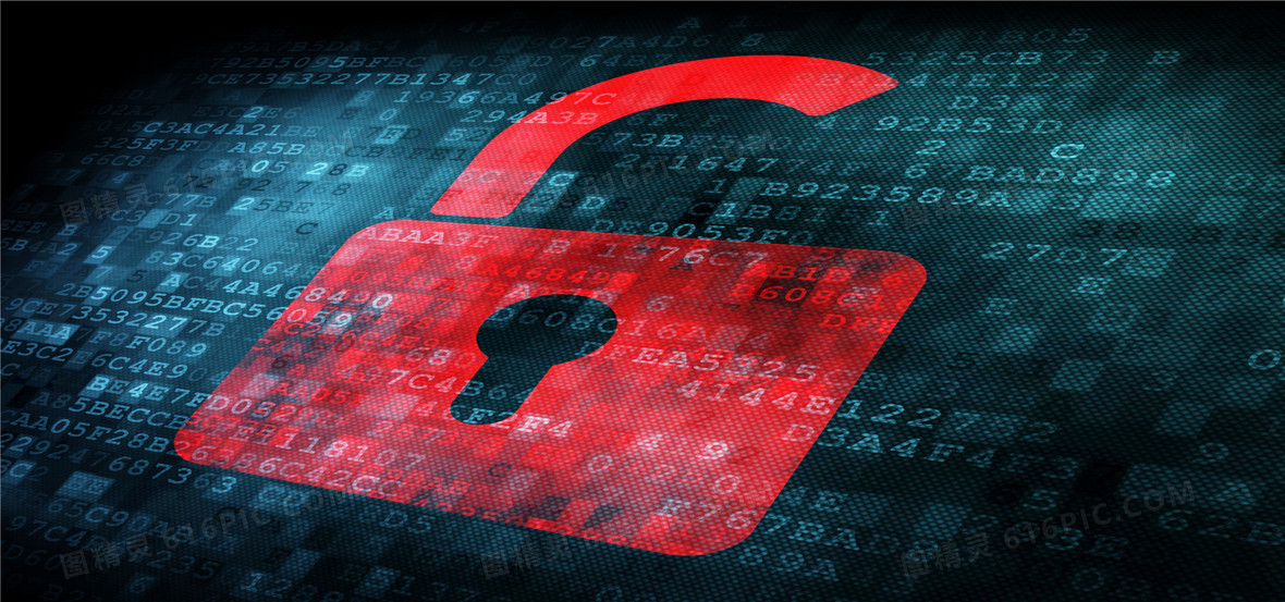 红色密码锁安全网络背景