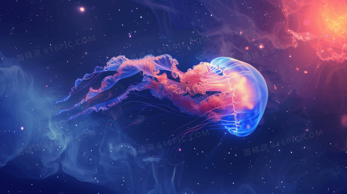 梦幻唯美浪漫水母背景
