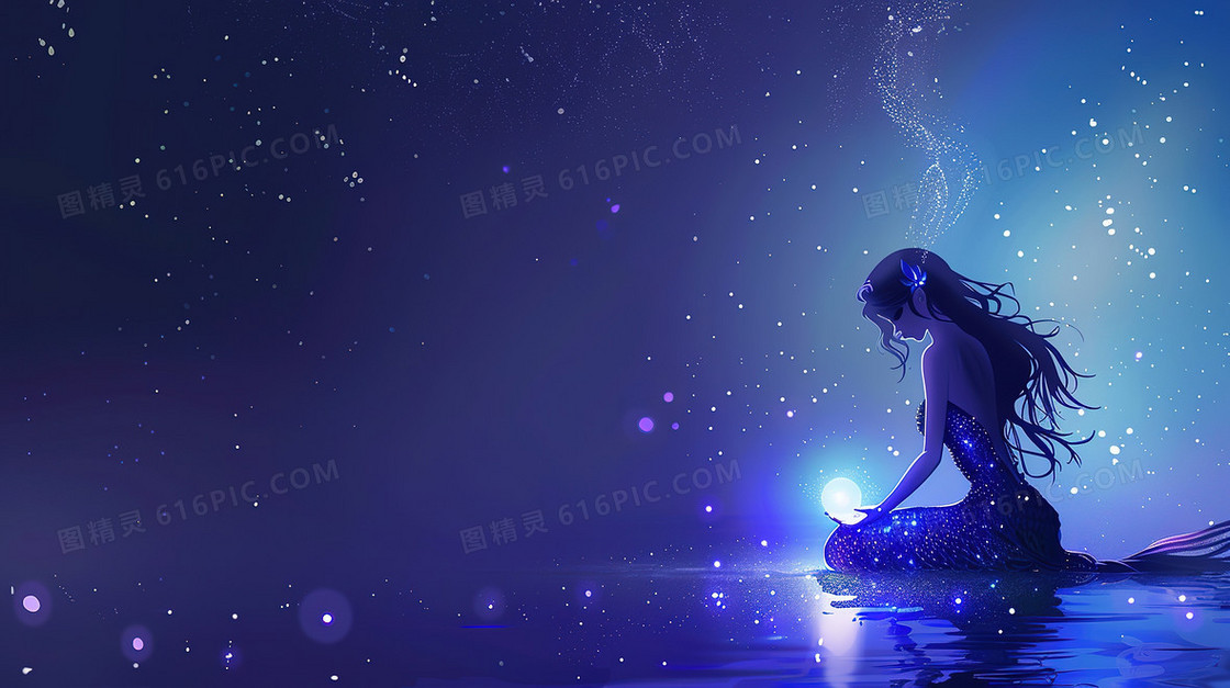 唯美梦幻美人鱼背景