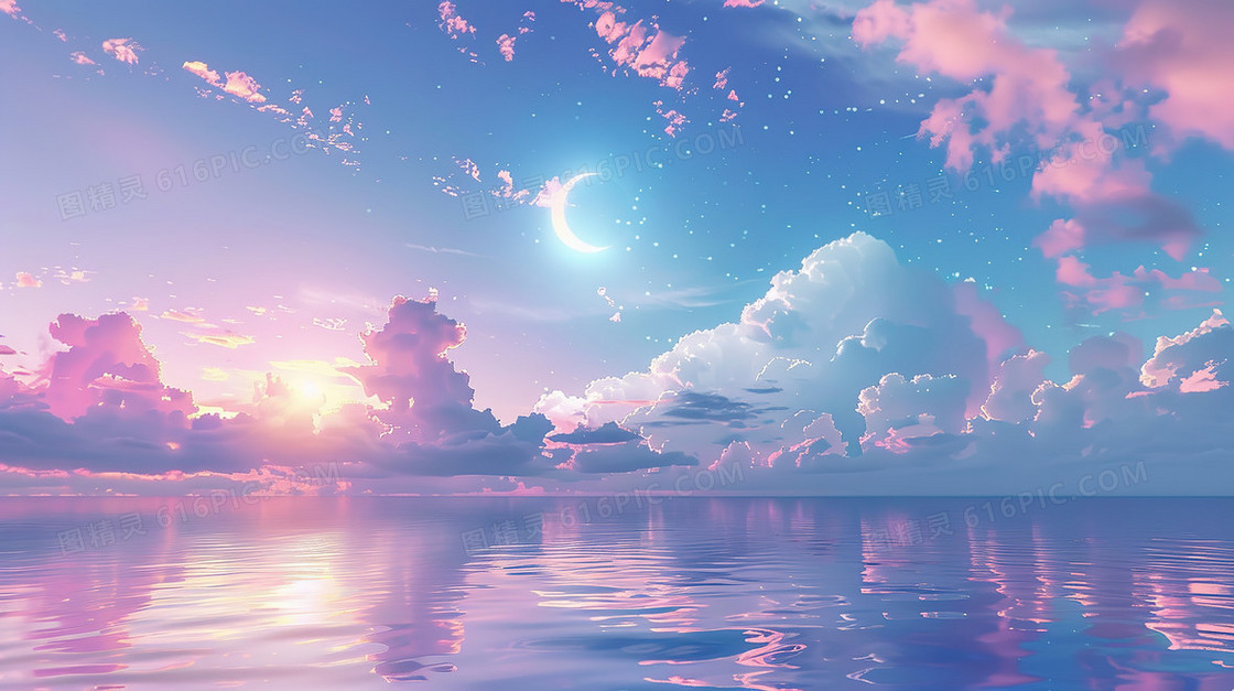 唯美梦幻水面背景