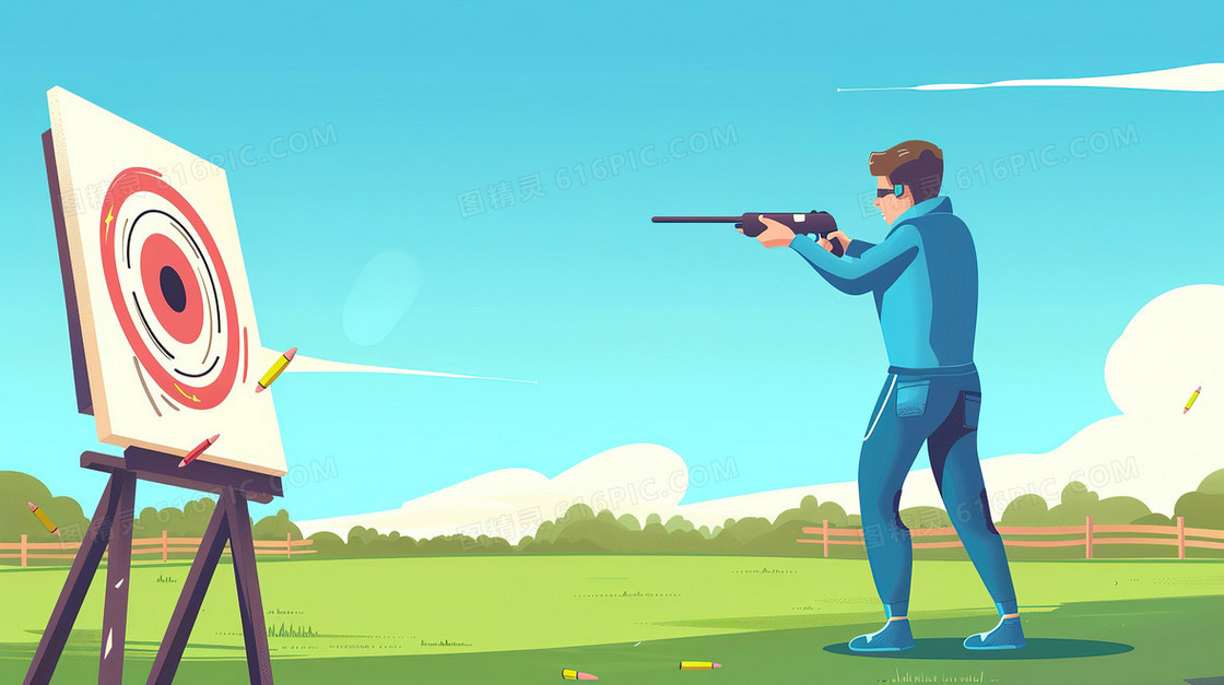 运动员射击动画背景