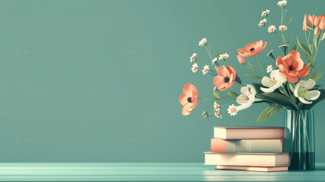 简约教师节花束背景