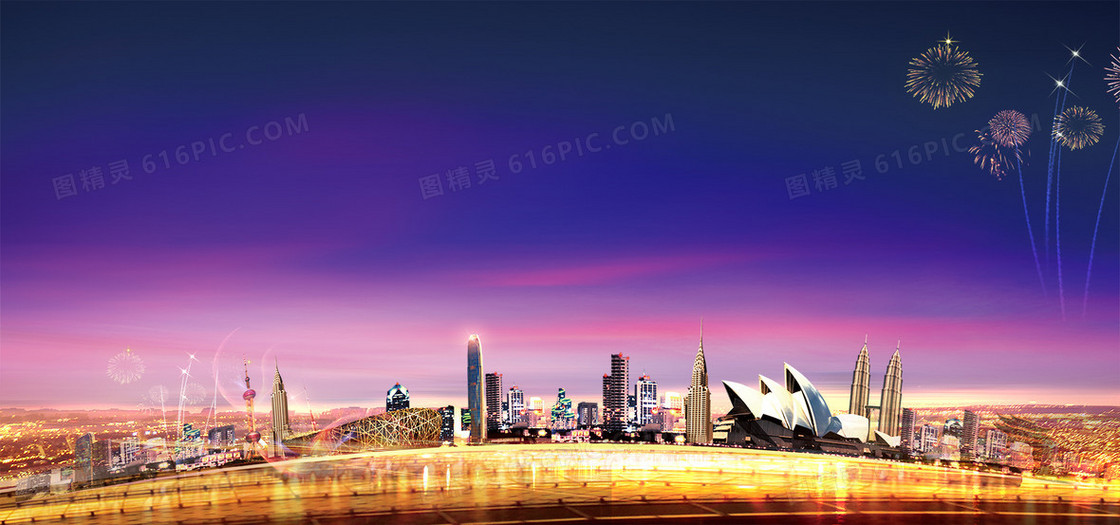 大气奢华高端喜庆城市背景
