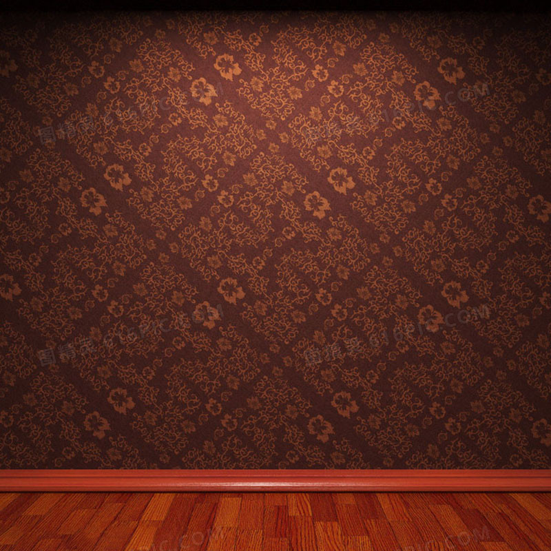 典雅褐色墙纸地板背景