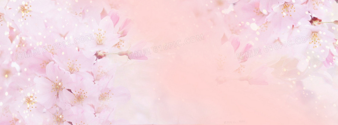 淘宝唯美女装桃花背景banner