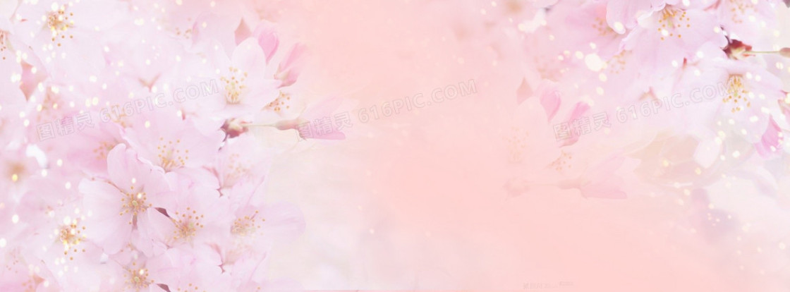淘宝唯美女装桃花背景banner