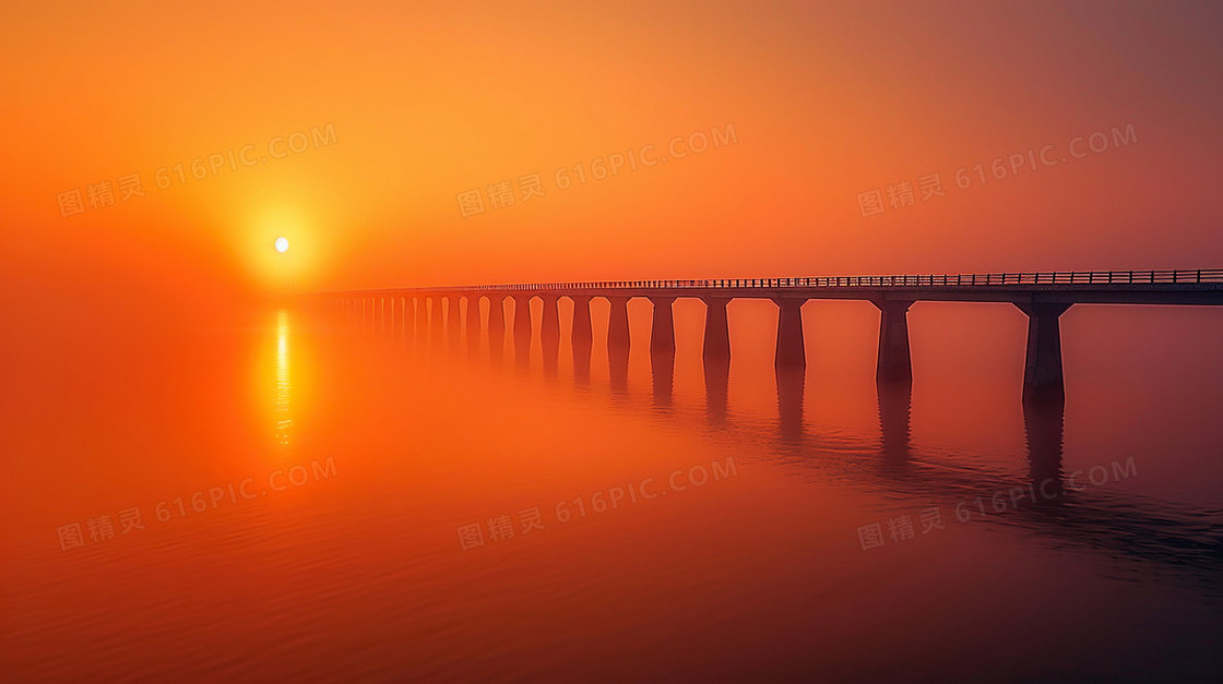 夕阳立交桥建筑合成背景