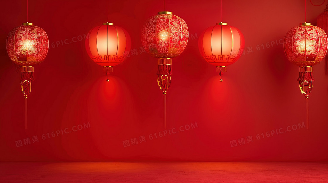 红色喜庆新年春节灯笼背景
