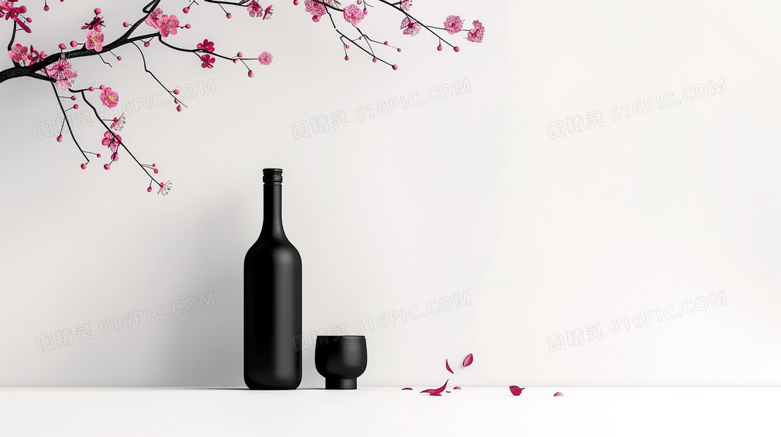 中国风酒瓶场景背景